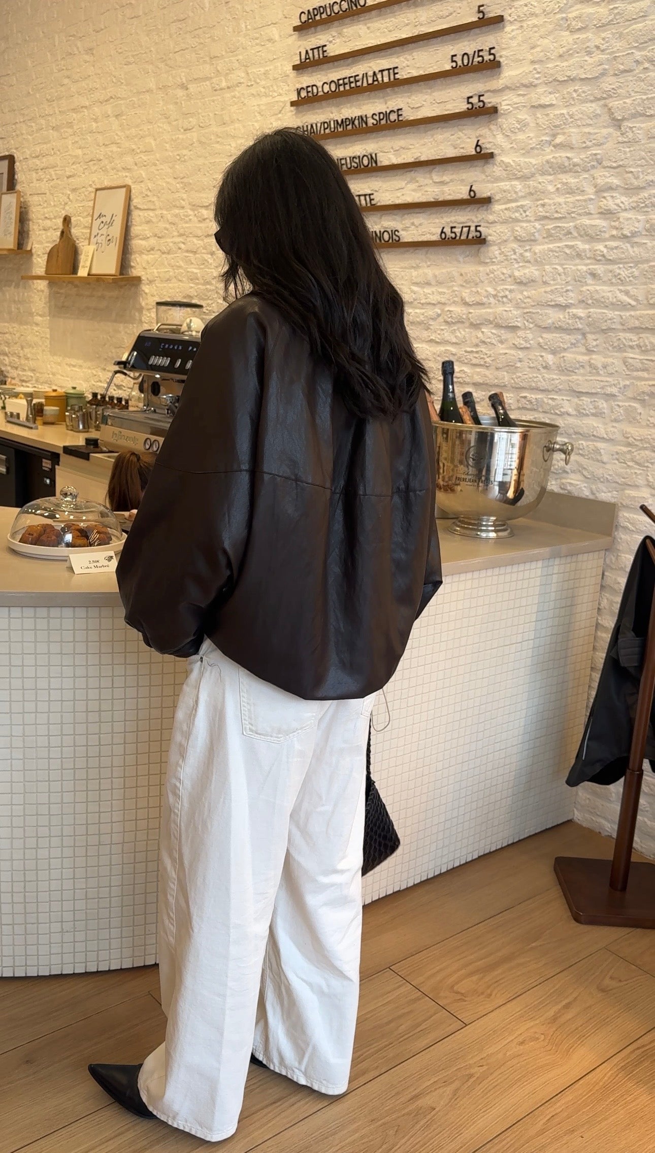 Veste bomber similicuir marron