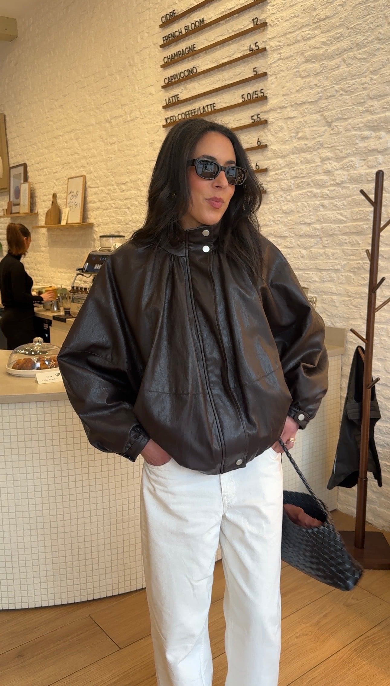 Veste bomber similicuir marron