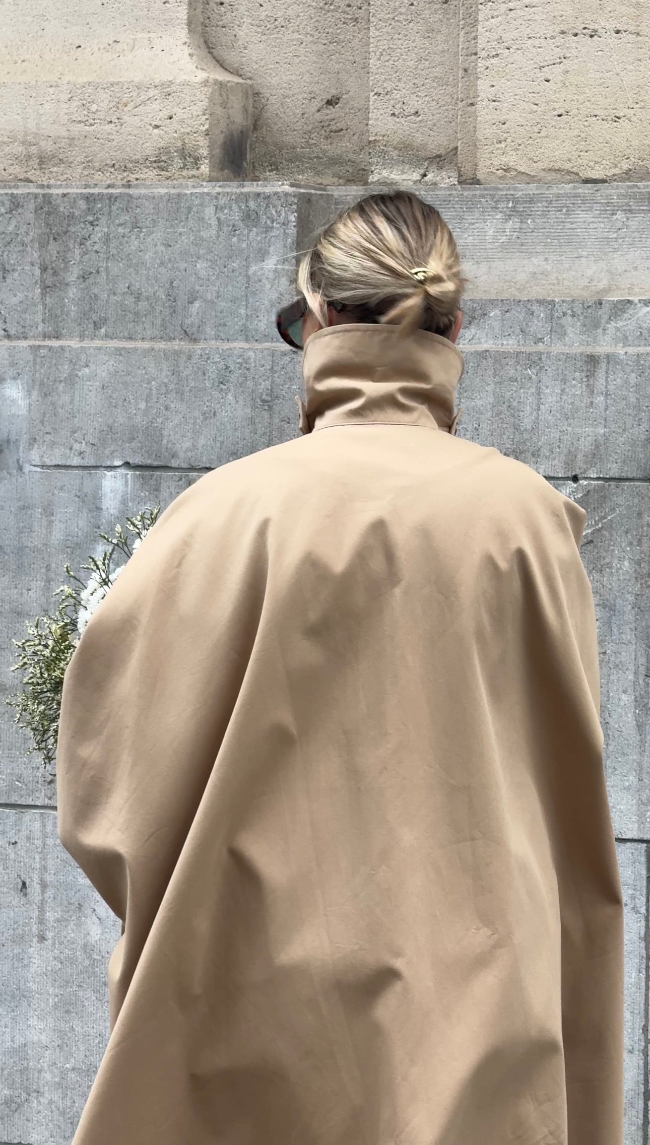 Trench beige col montant