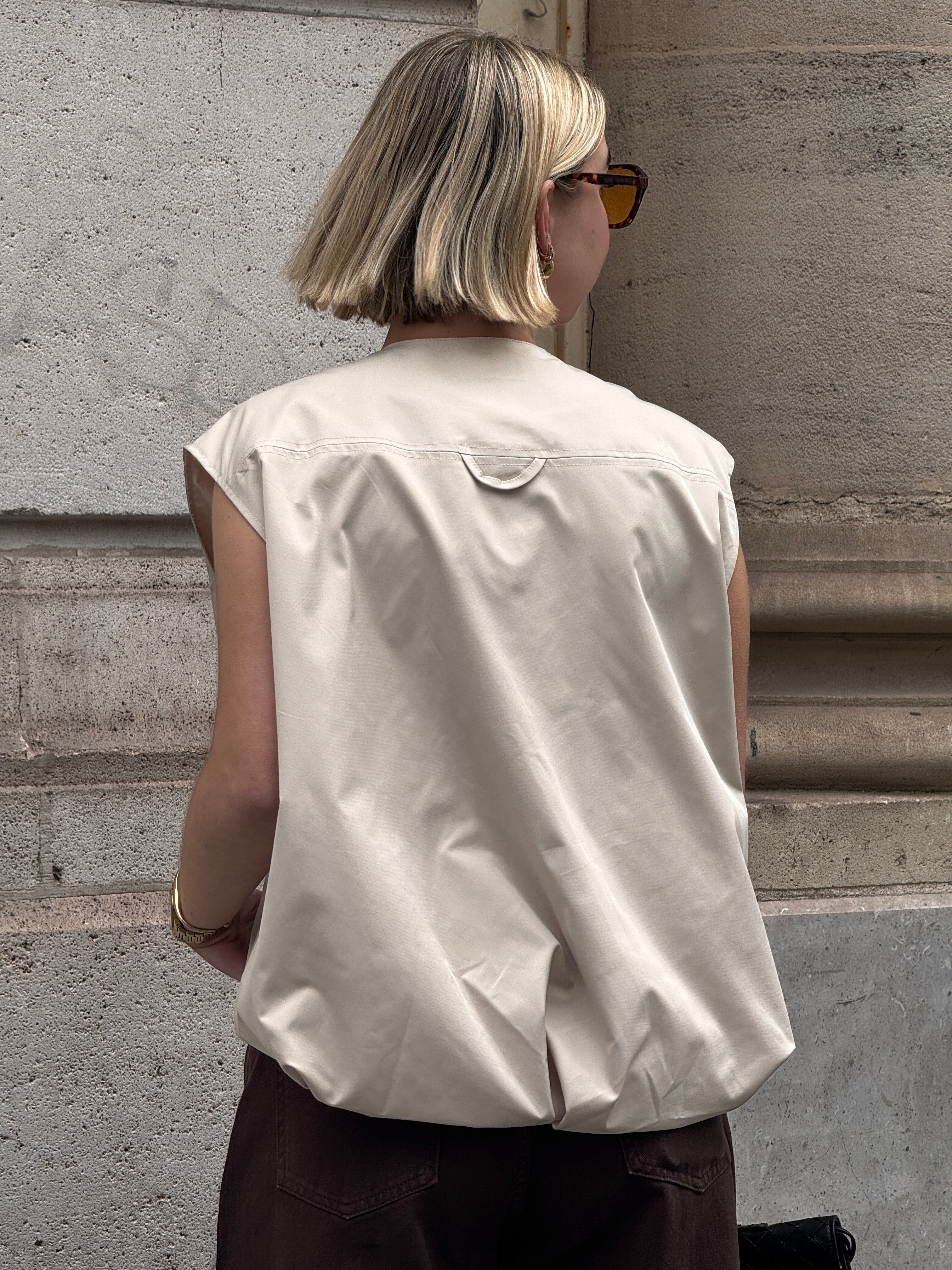 Veste sans manche écru