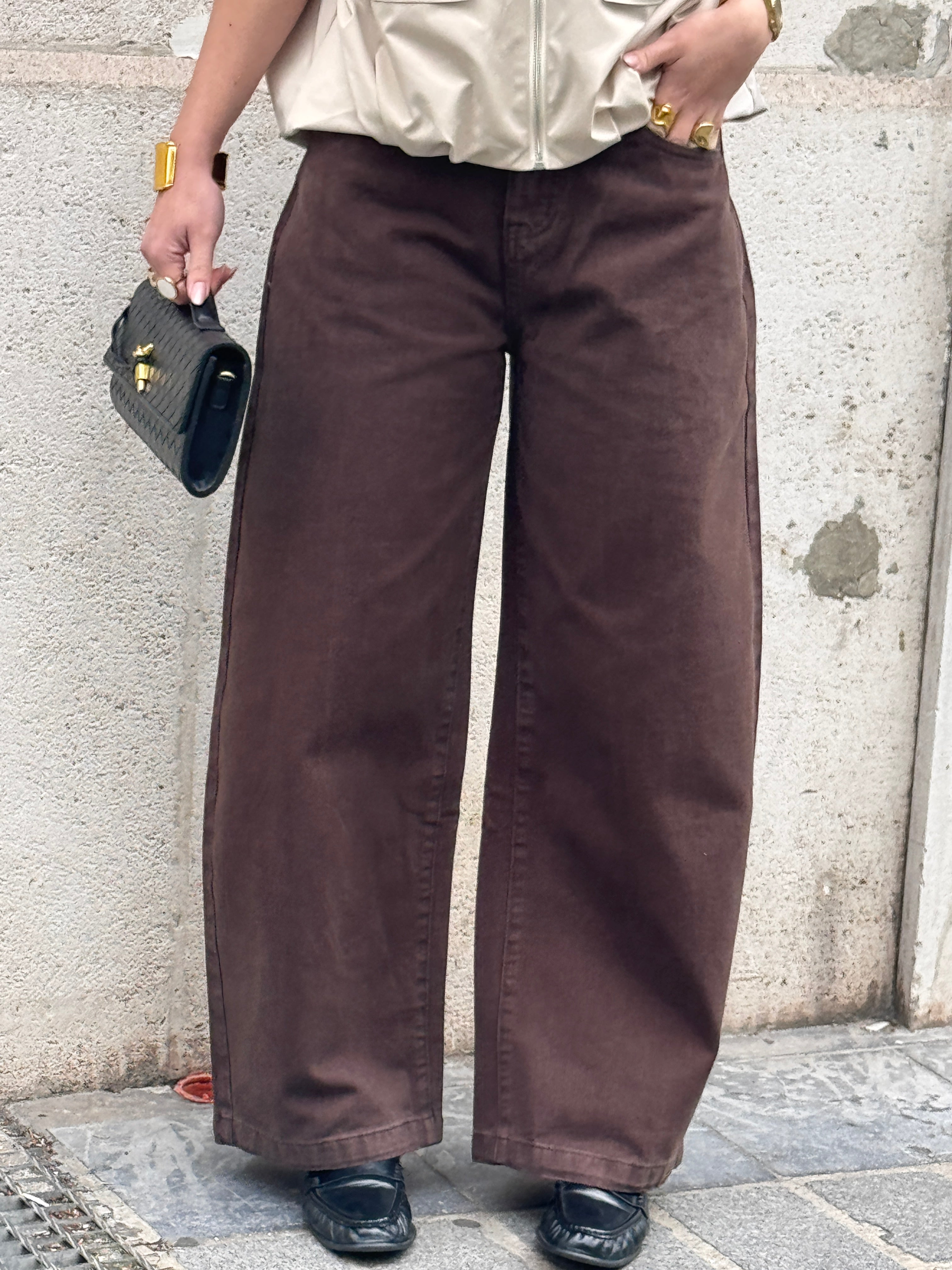 Jean ballon marron