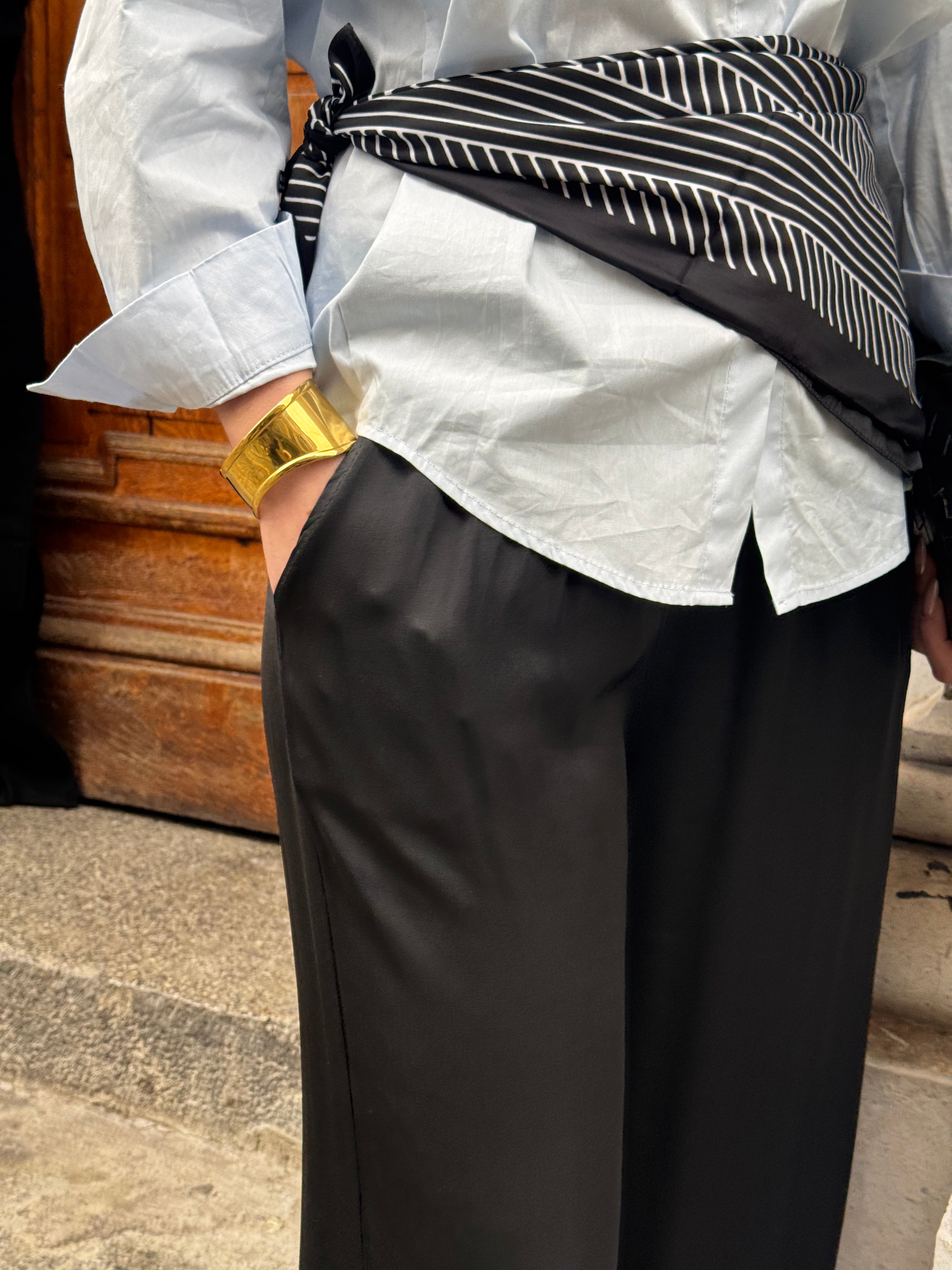 Pantalon satin noir