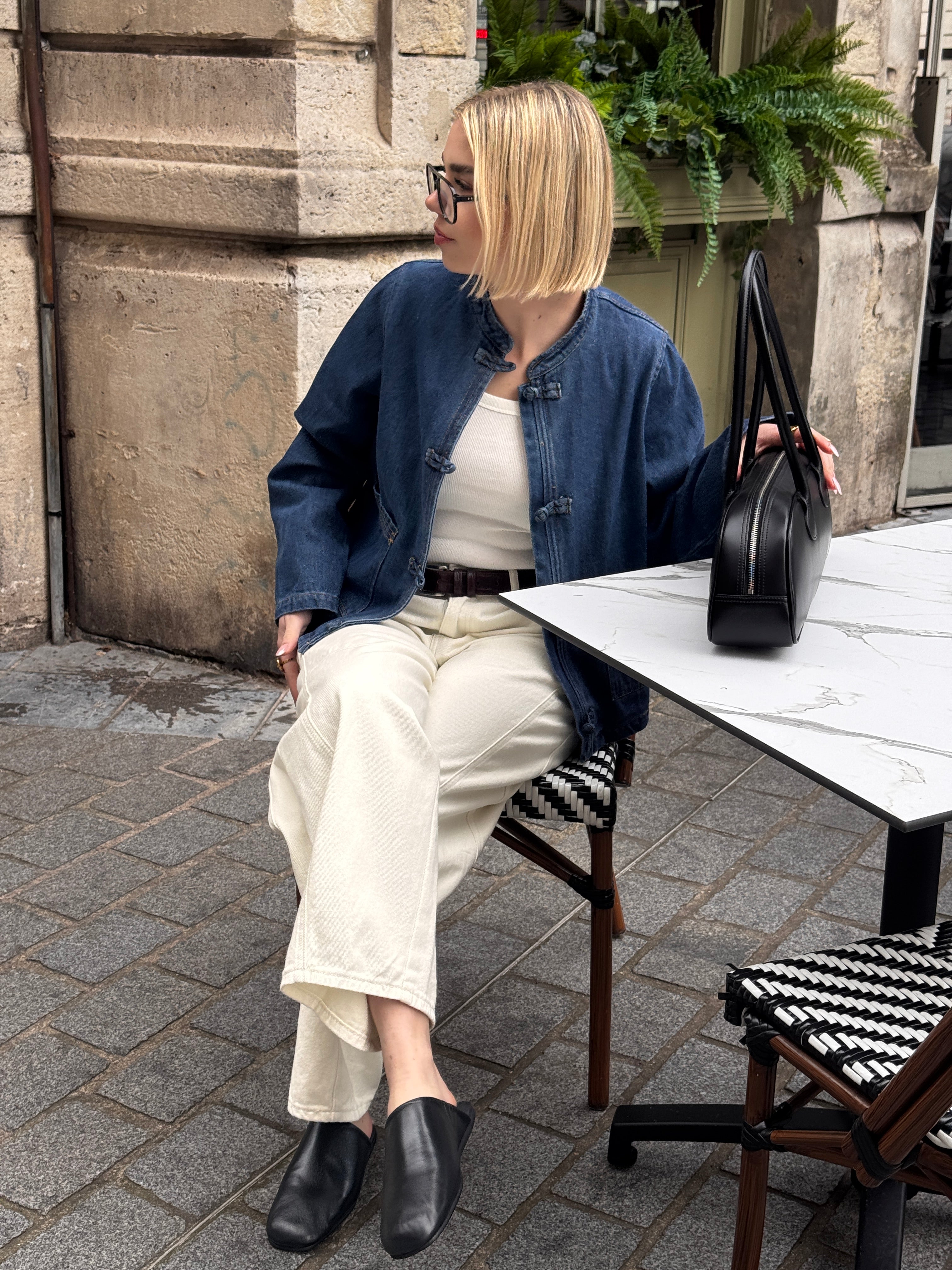 Veste brandebourg en jean