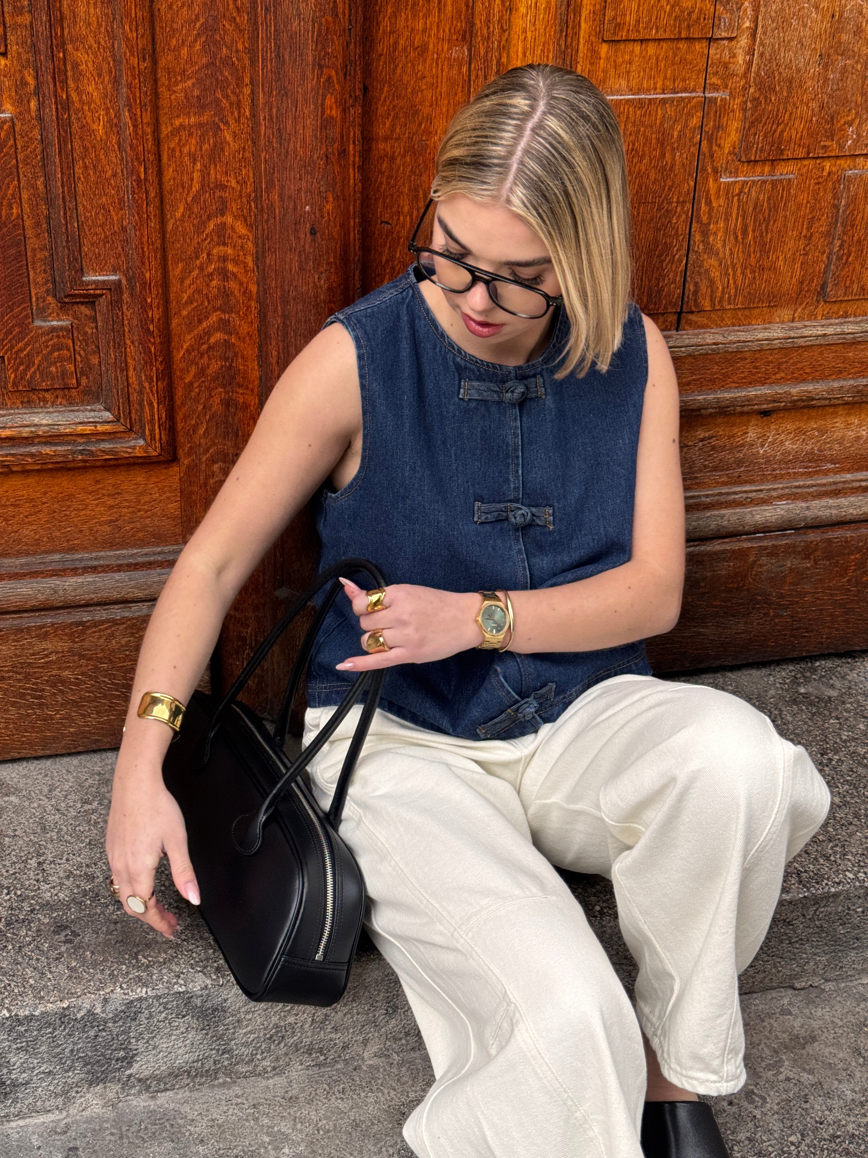 Gilet brandebourg en jean