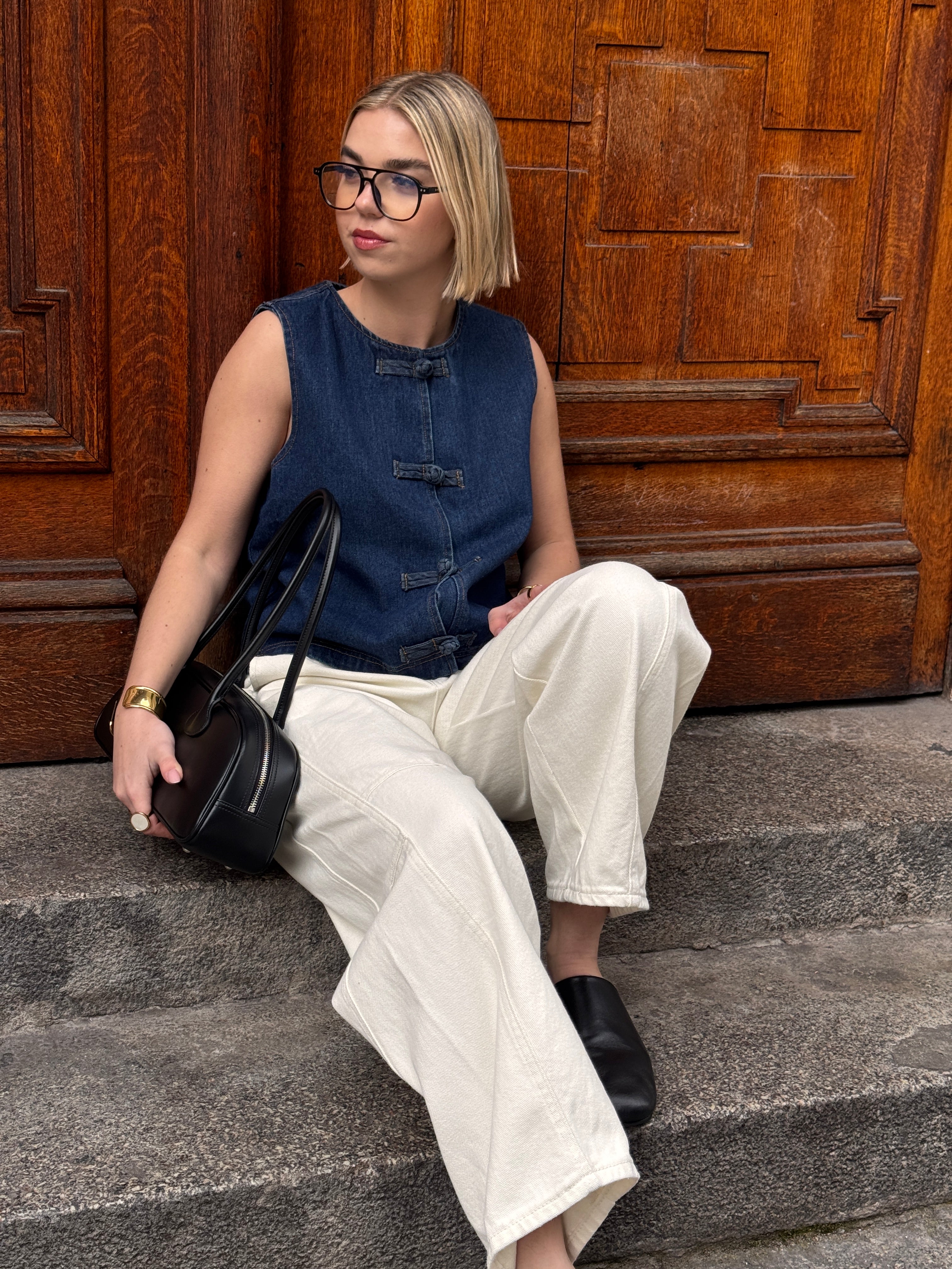 Gilet brandebourg en jean