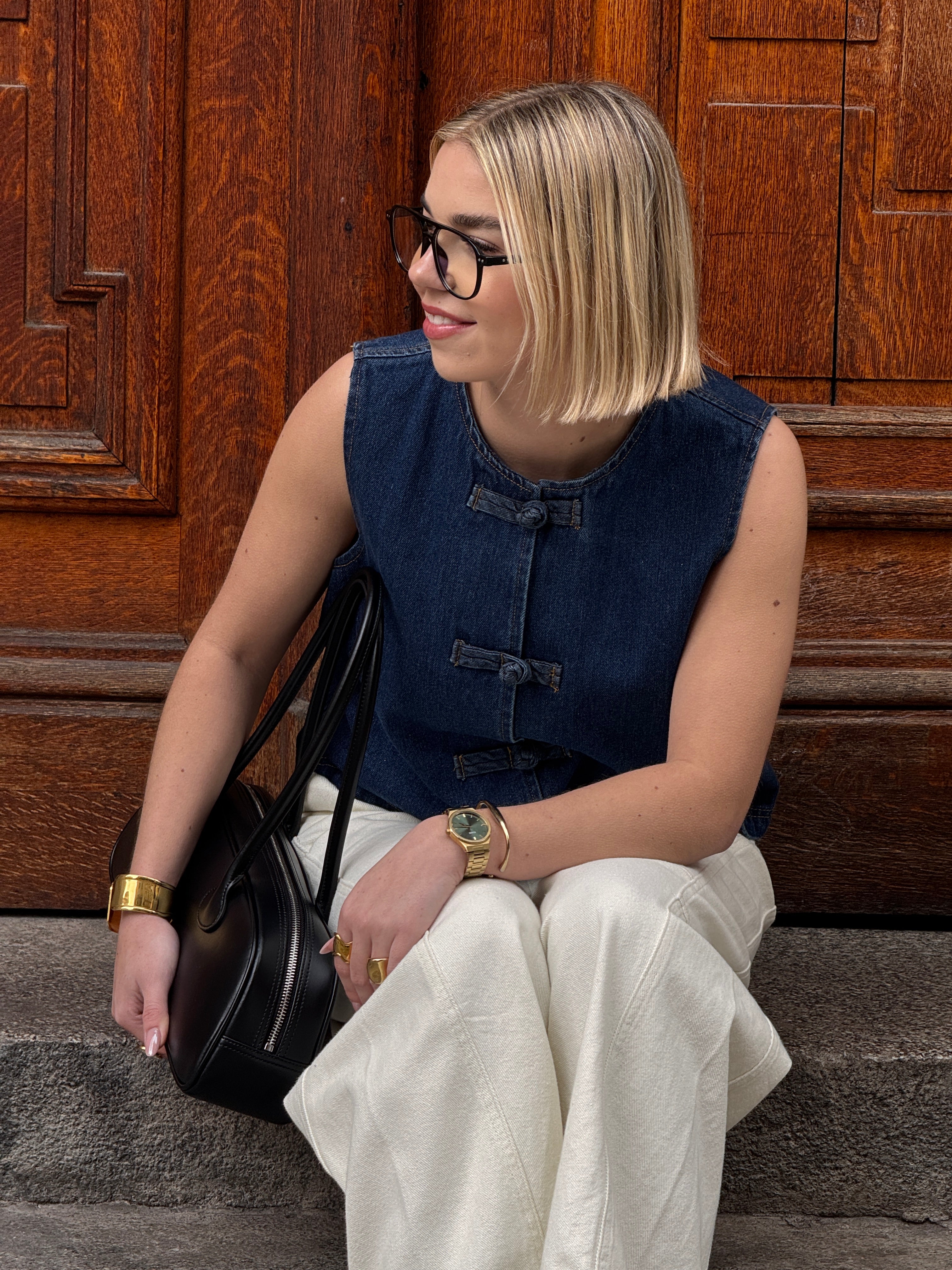 Gilet brandebourg en jean