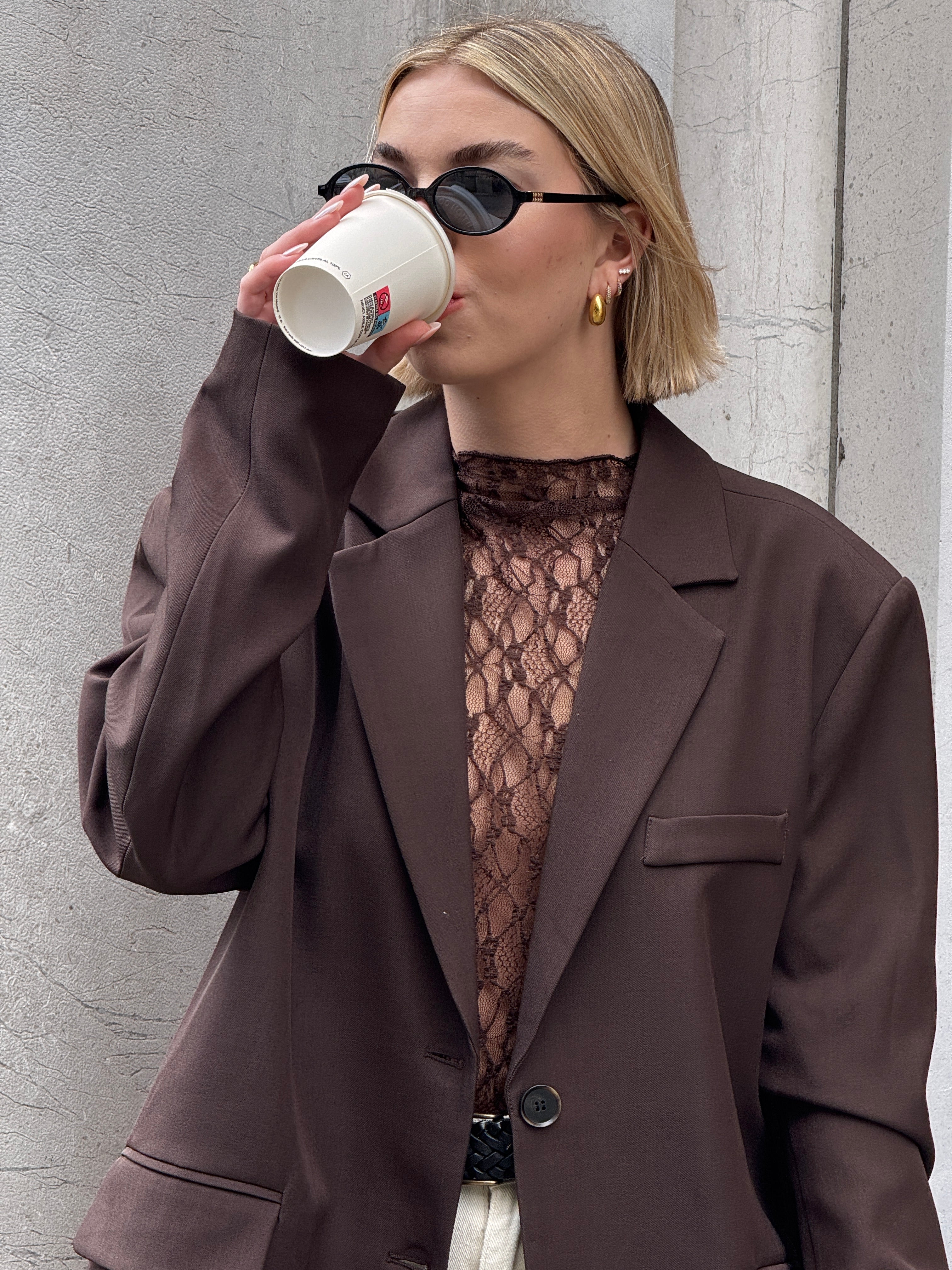 Blazer marron dos croisé