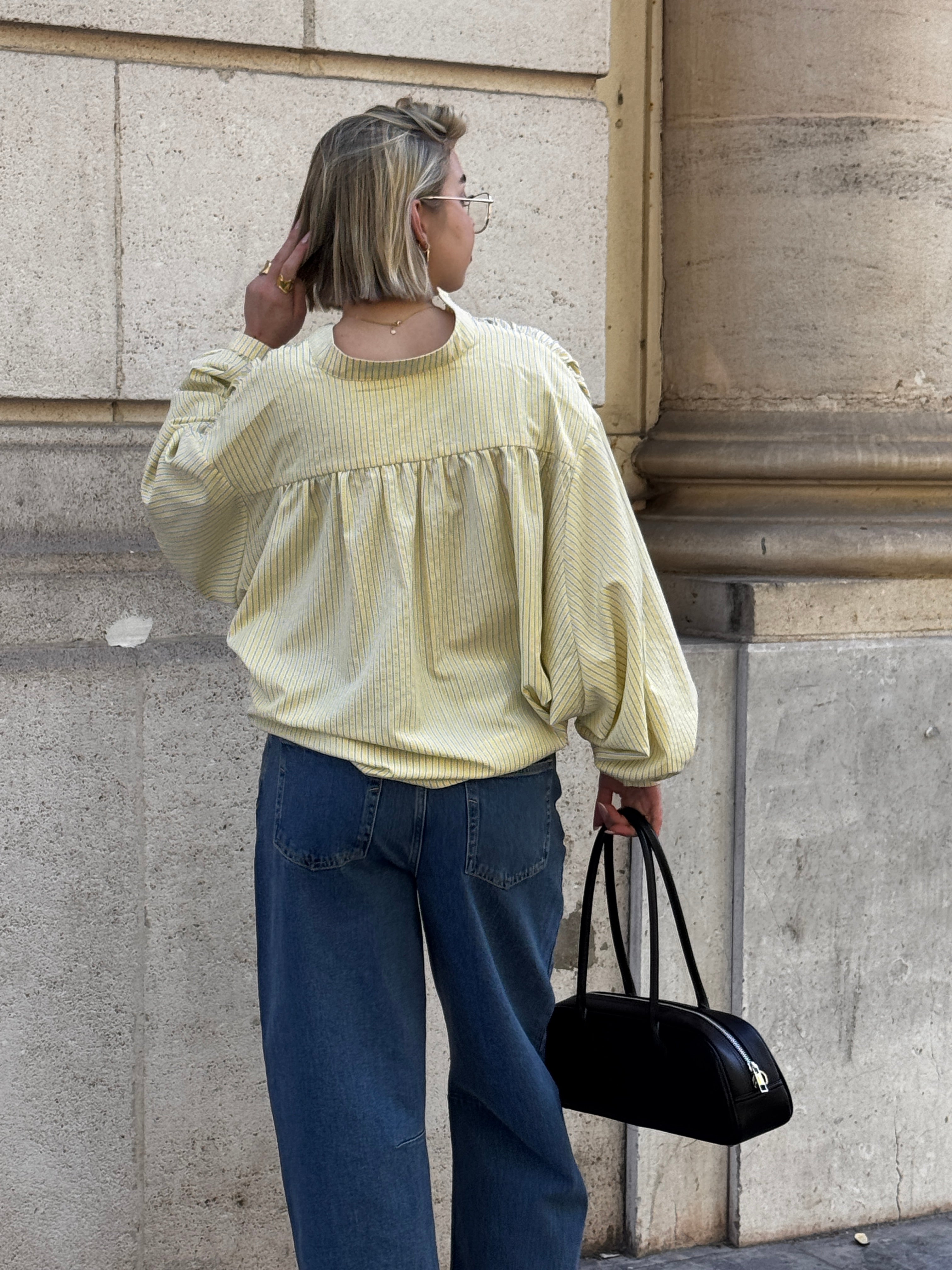 Chemise jaune à rayures