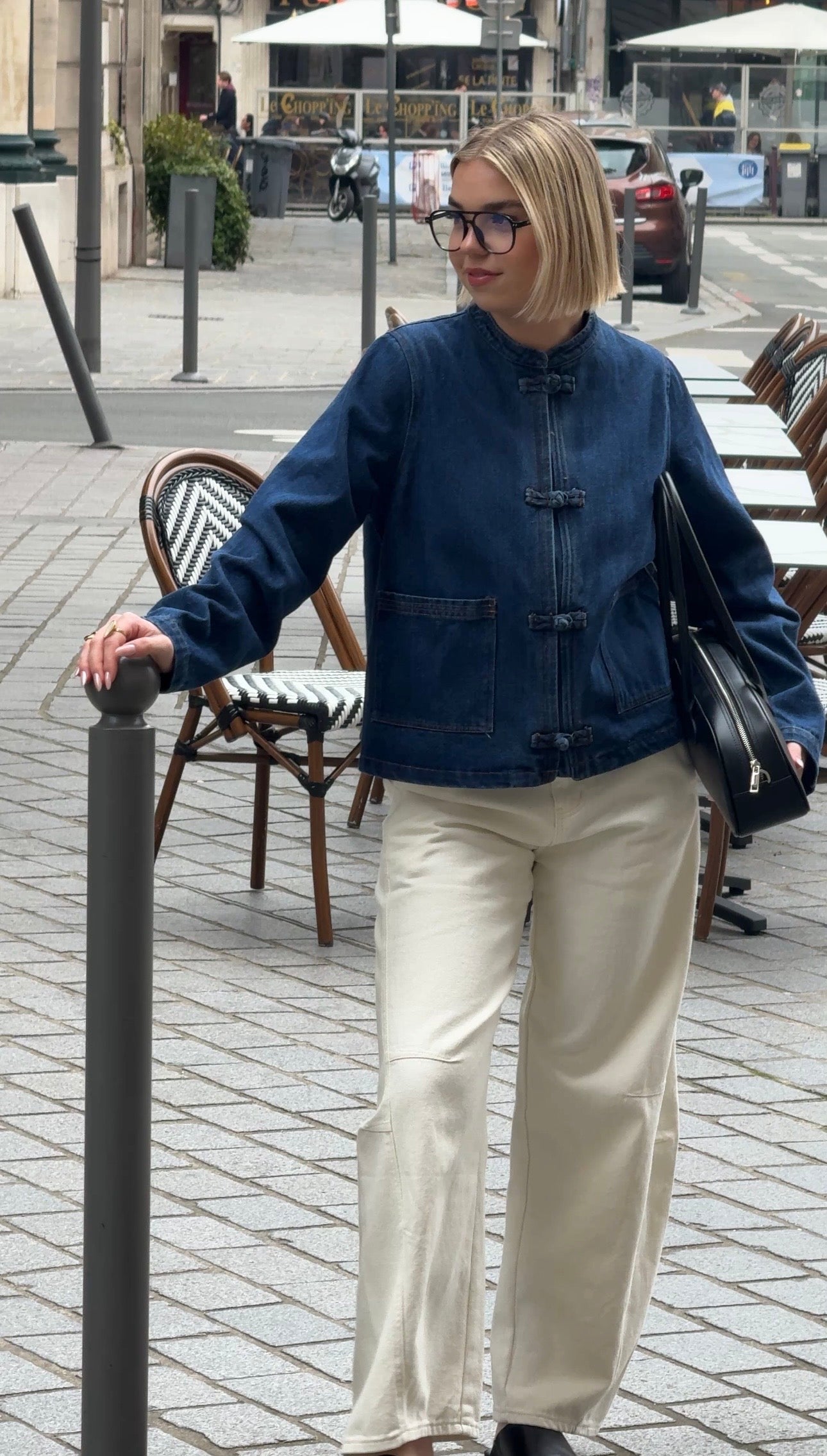 Veste brandebourg en jean
