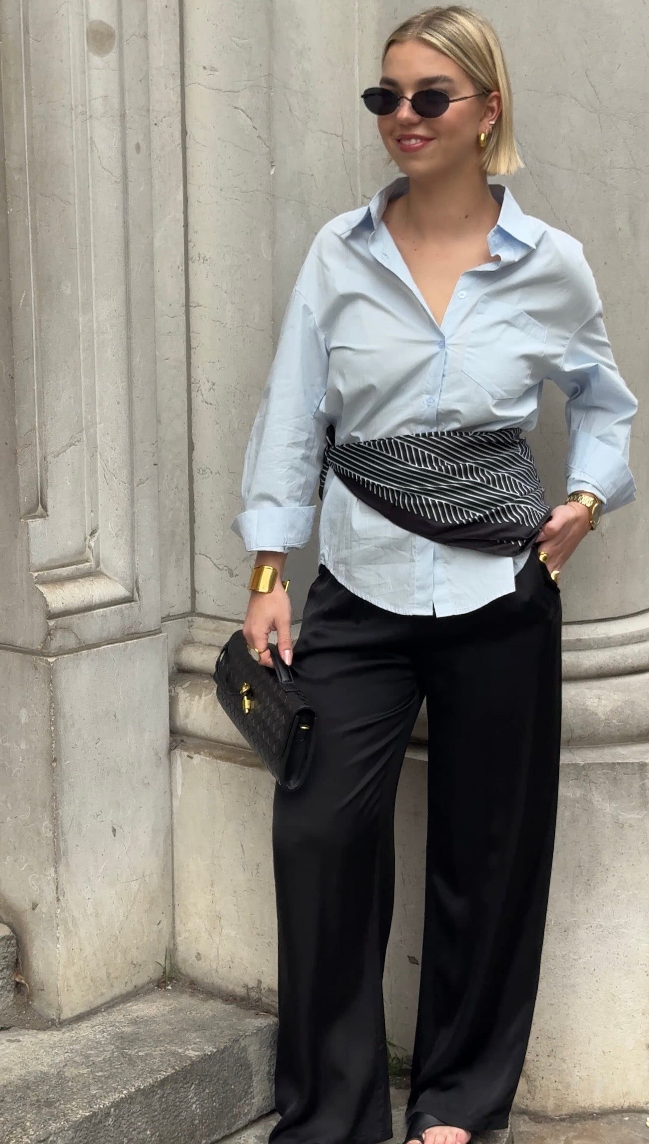 Pantalon satin noir