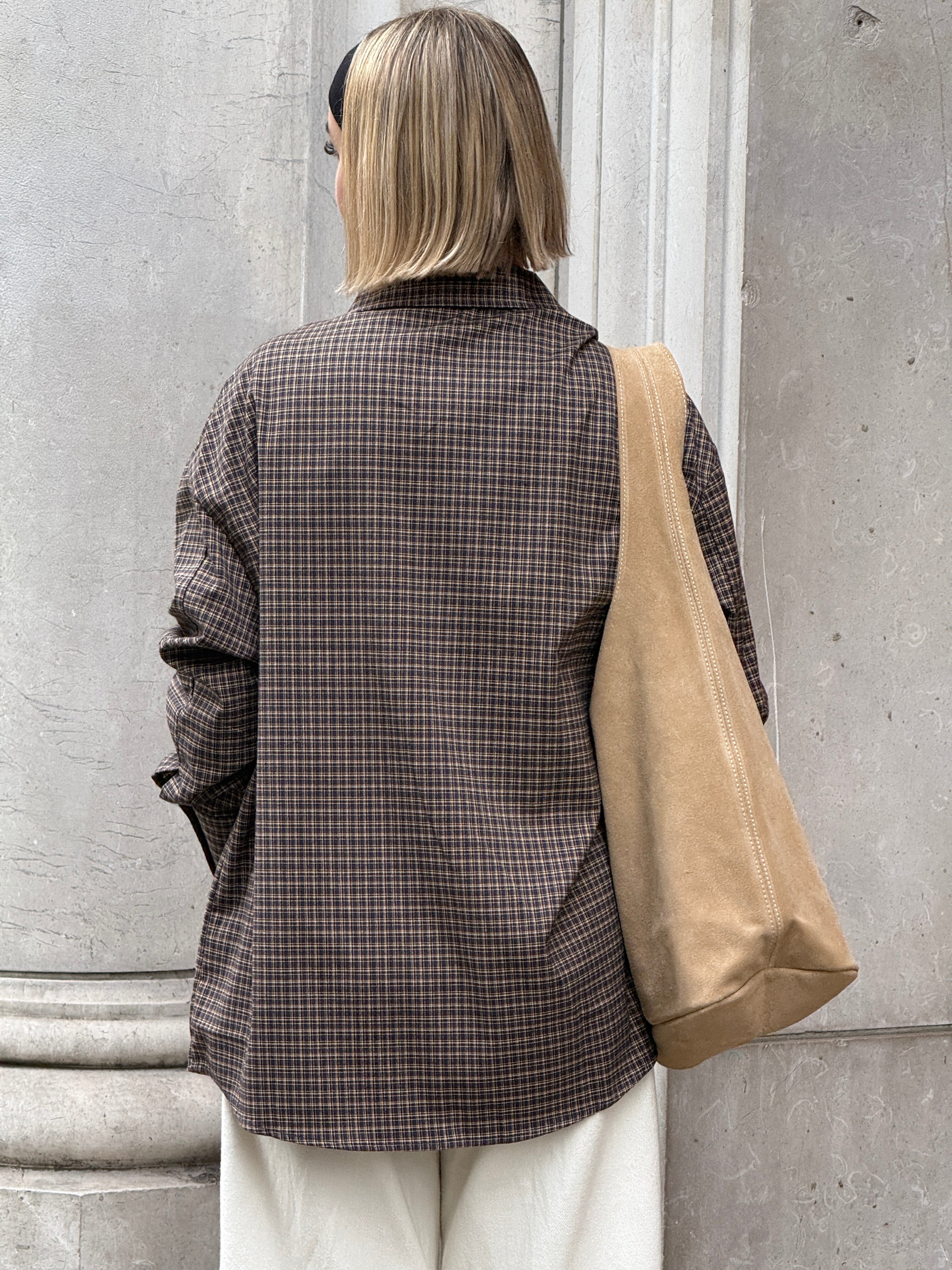 Chemise à carreaux marron