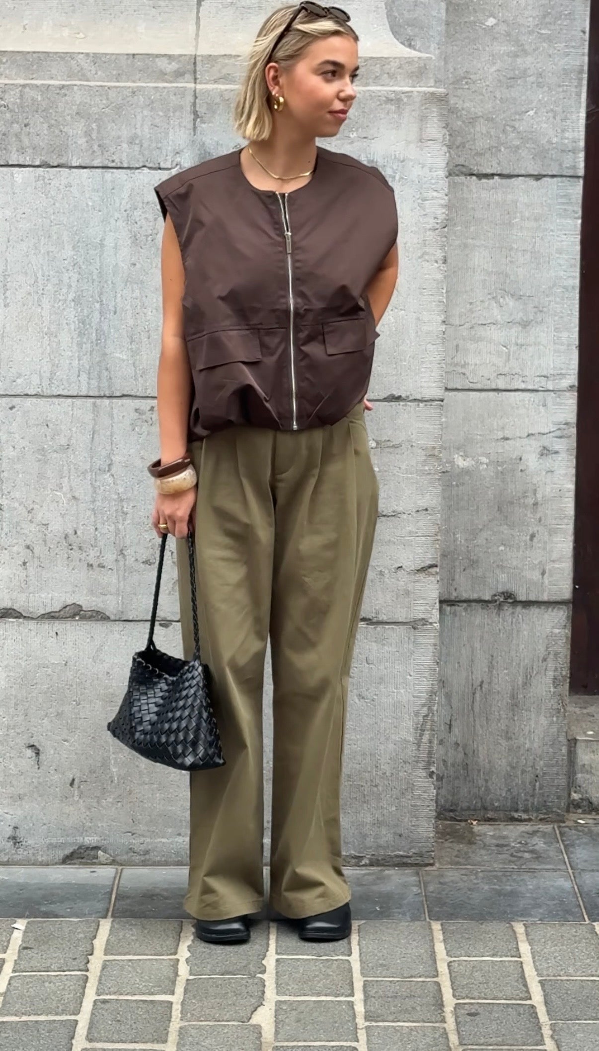 Veste sans manche marron