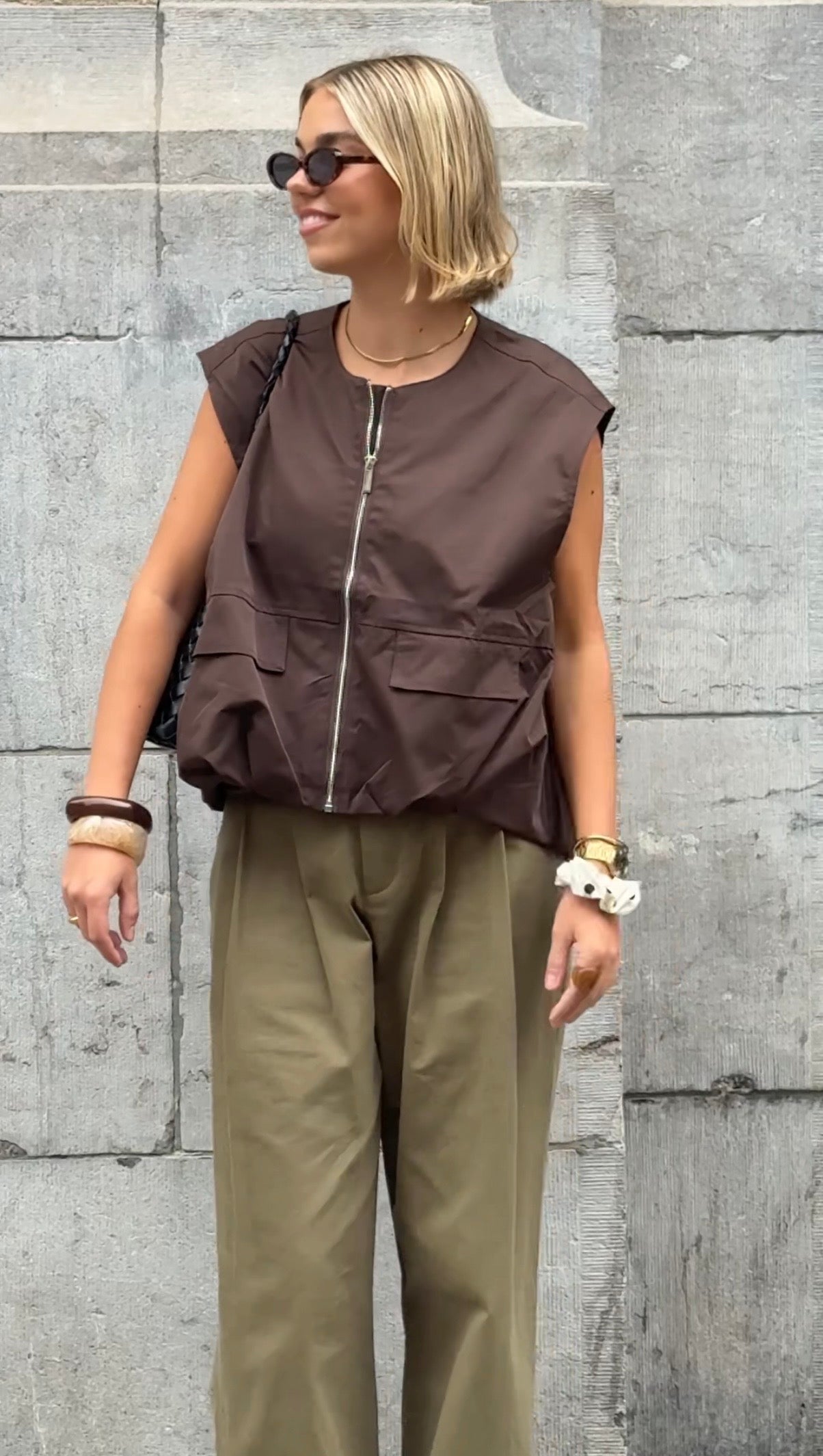 Veste sans manche marron