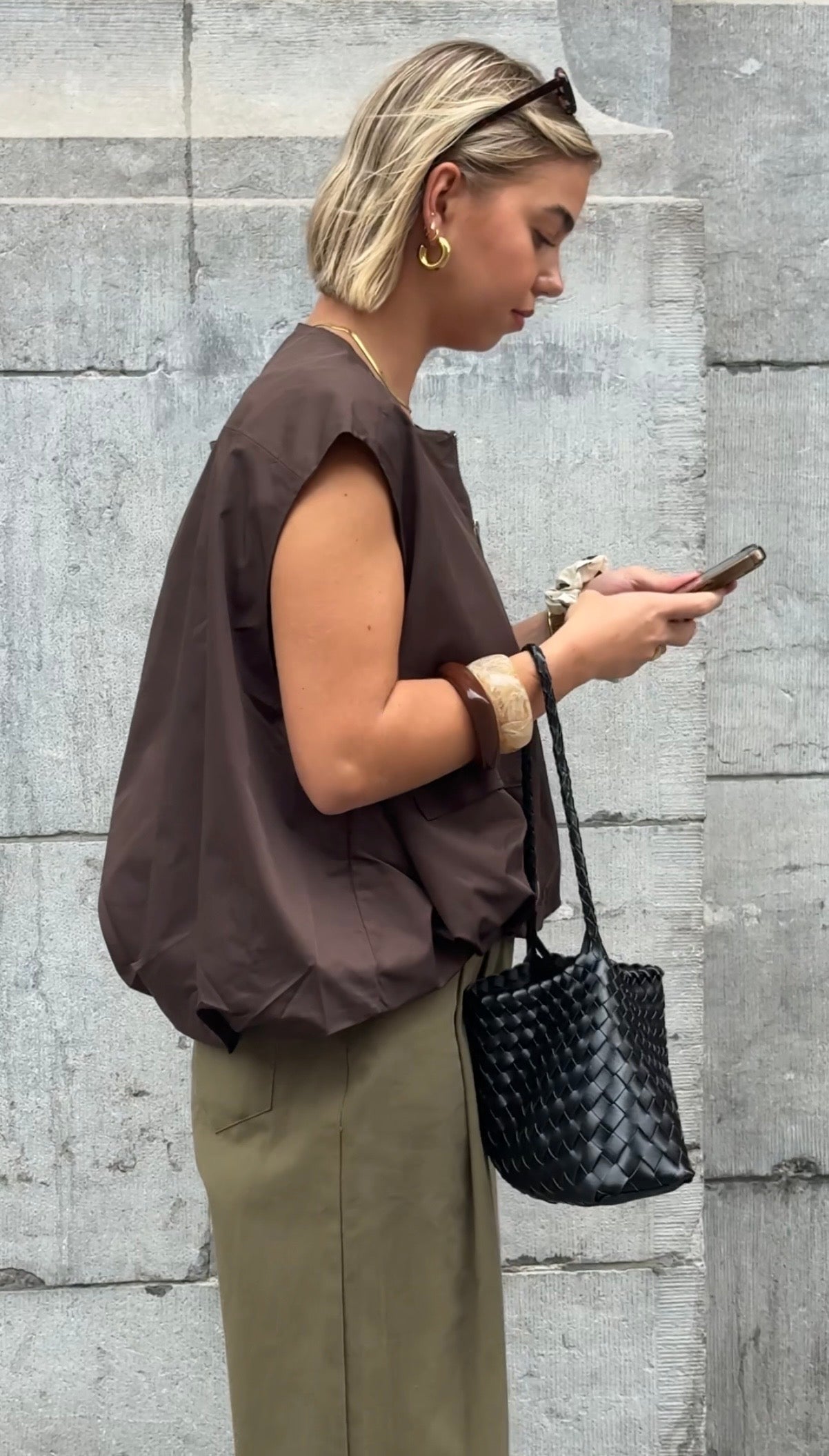 Veste sans manche marron