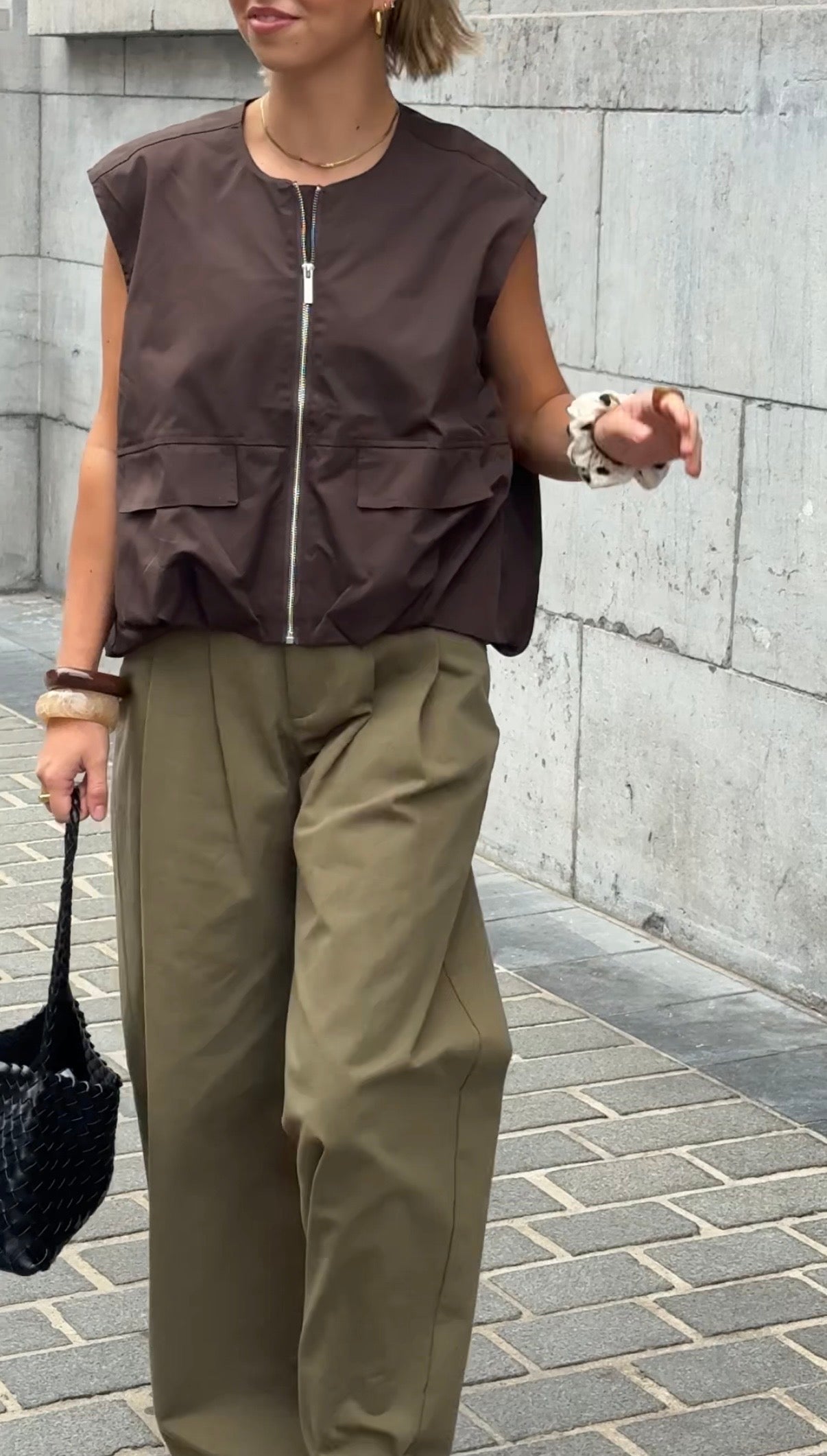 Veste sans manche marron