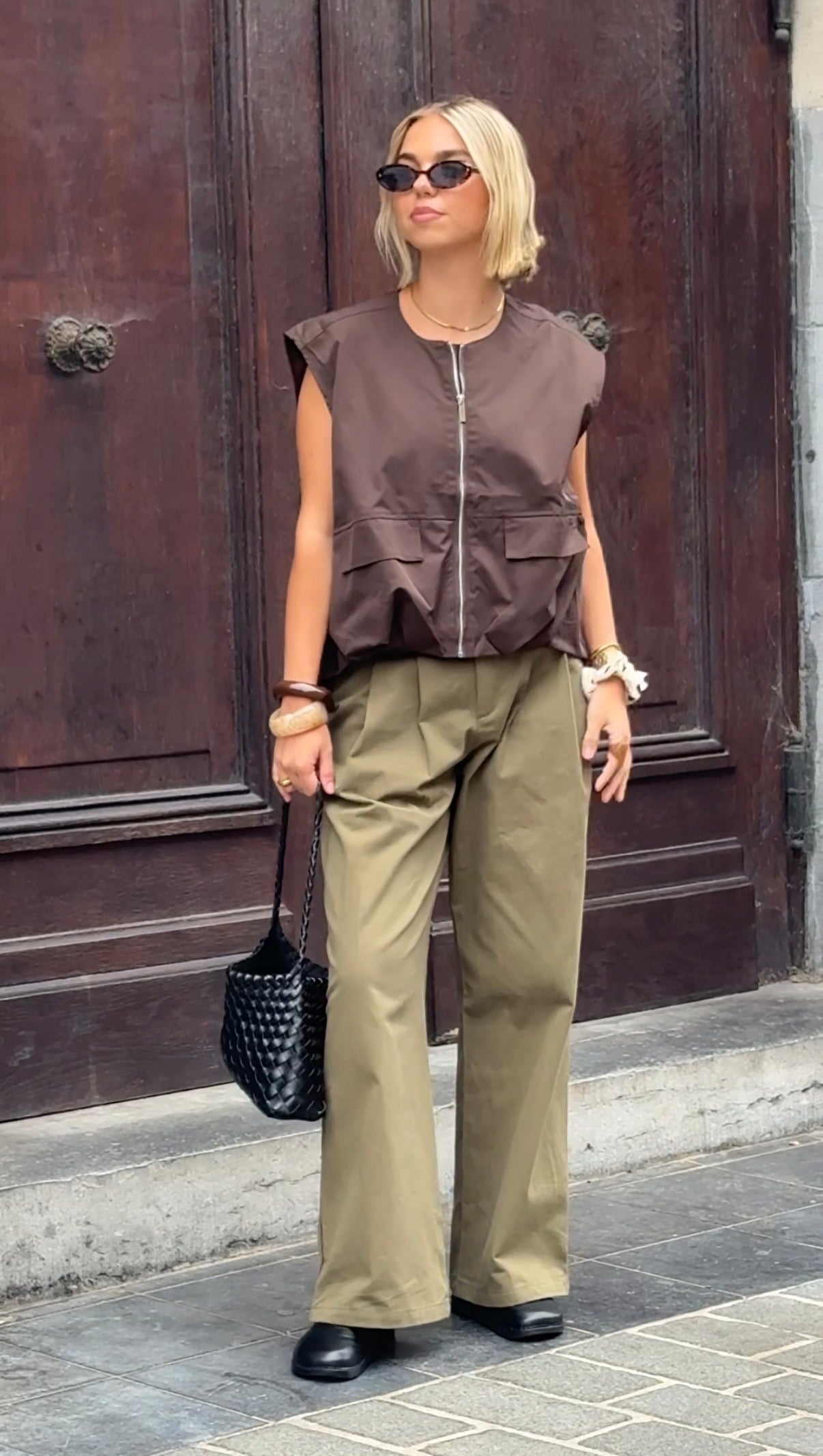Veste sans manche marron