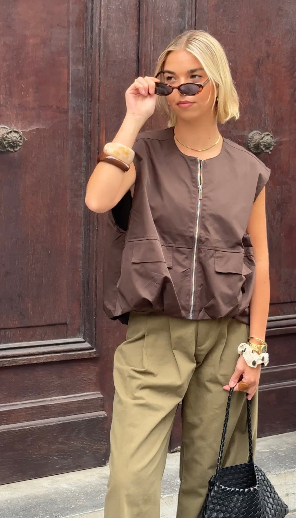 Veste sans manche marron