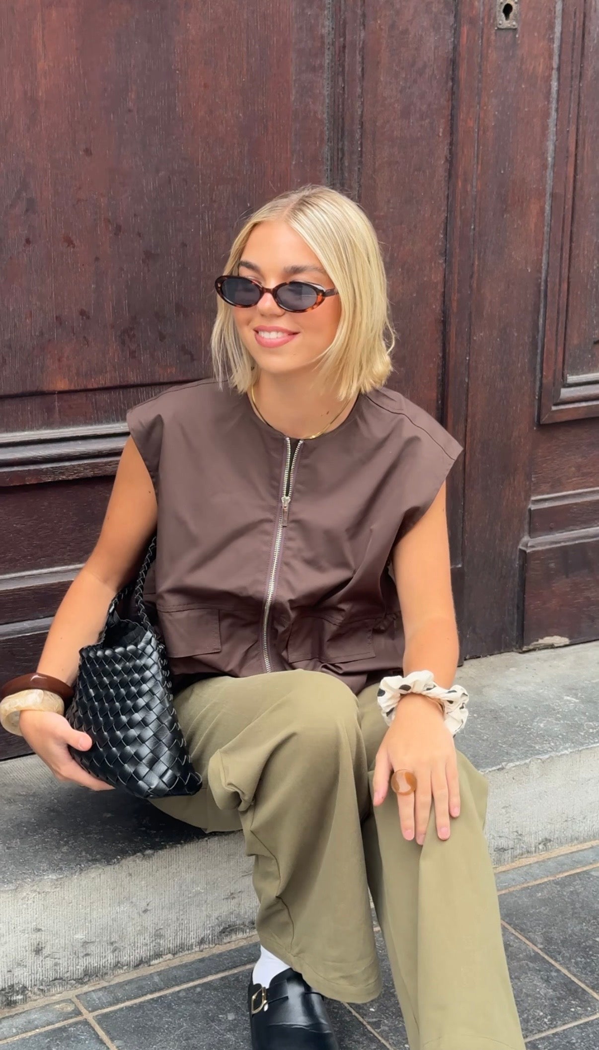 Veste sans manche marron